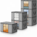 Clothes Storage Box Foldable Clear Window & Double Zipper