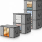 Clothes Storage Box Foldable Clear Window & Double Zipper