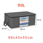 Clothes Storage Box Foldable Clear Window & Double Zipper