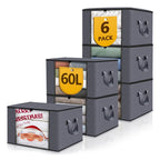 Clothes Storage Box Foldable Clear Window & Double Zipper