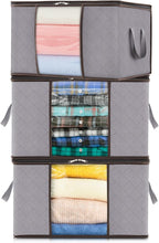 Clothes Storage Box Foldable Clear Window & Double Zipper