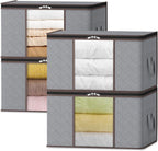 Clothes Storage Box Foldable Clear Window & Double Zipper