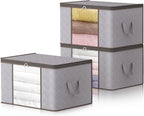 Clothes Storage Box Foldable Clear Window & Double Zipper