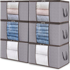 Clothes Storage Box Foldable Clear Window & Double Zipper