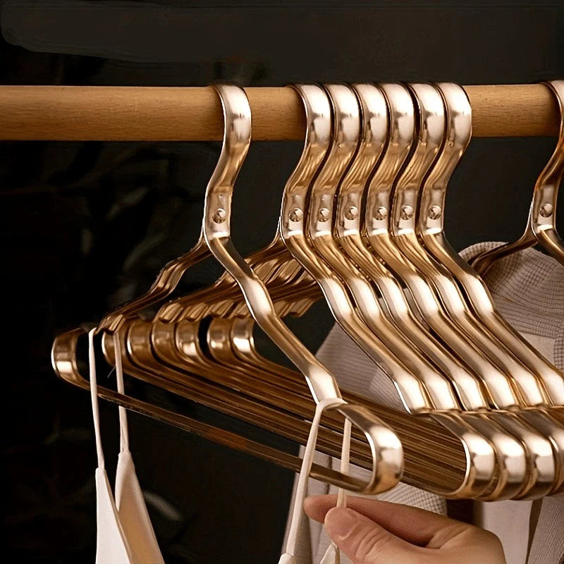 Clothing Hangers Polished Brass Sturdy Set of 6