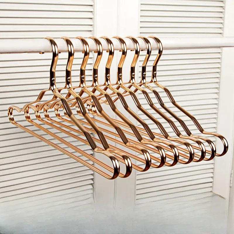 Clothing Hangers Polished Brass Sturdy Set of 6