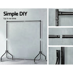 Clothing Rack Powder-Coated Metal Lockable Wheels 132 lb Capacity