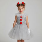 Clown Costume Tulle Tutu Crochet Bodice Gloves & Hairpins