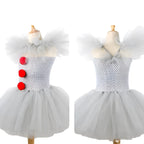 Clown Costume Tulle Tutu Crochet Bodice Gloves & Hairpins