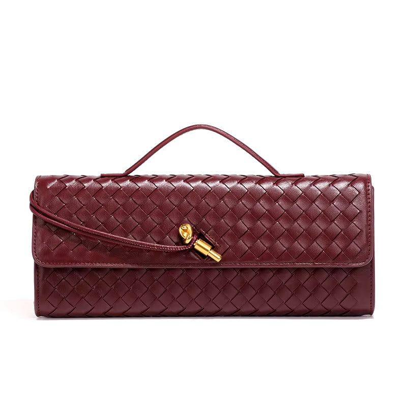 Clutch Bag Hand-Braided Vegan Leather Lightweight