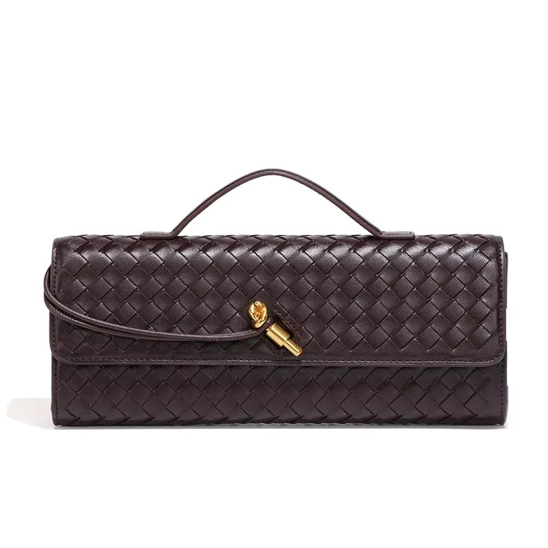 Clutch Bag Hand-Braided Vegan Leather Lightweight
