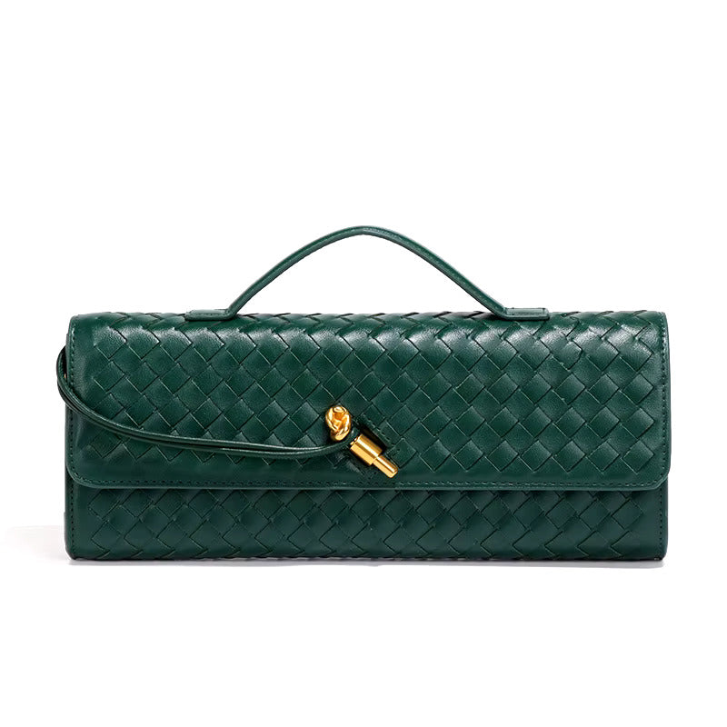 Clutch Bag Hand-Braided Vegan Leather Lightweight