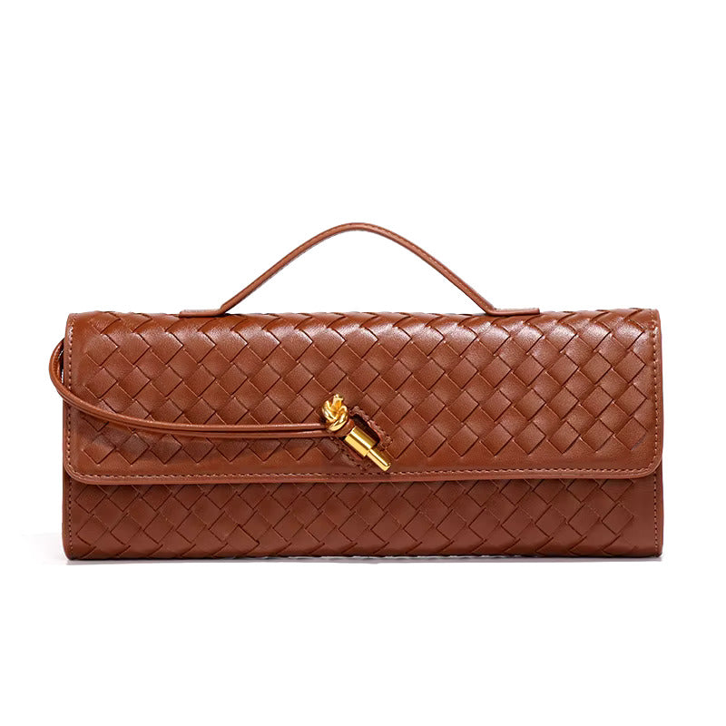 Clutch Bag Hand-Braided Vegan Leather Lightweight