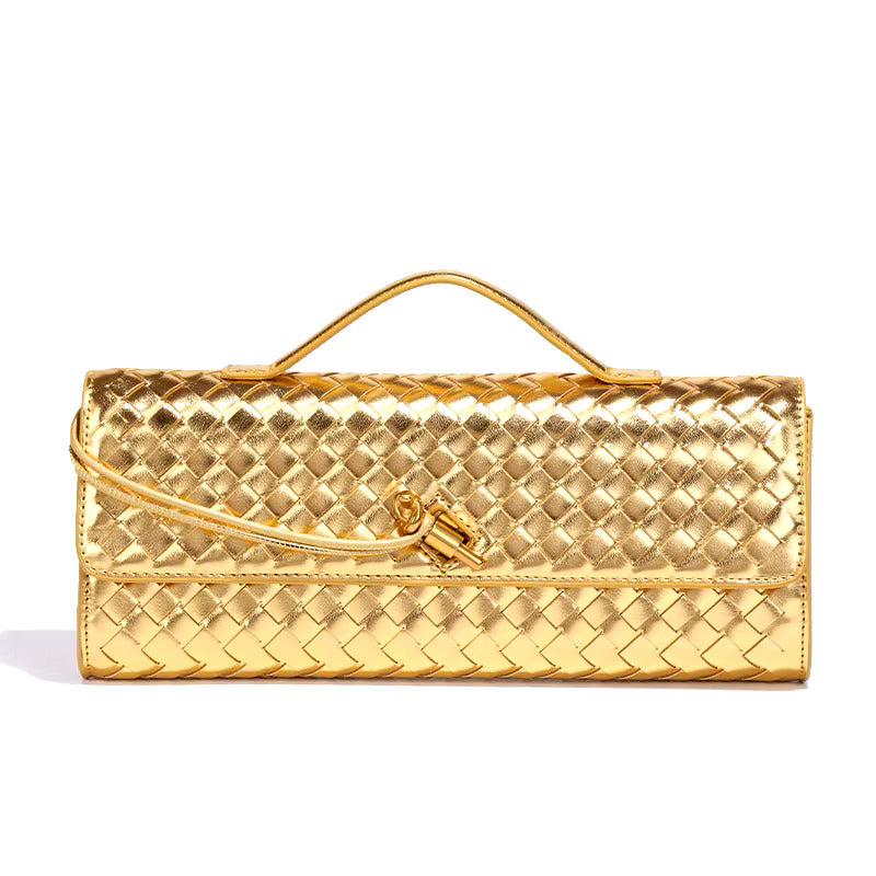Clutch Bag Hand-Braided Vegan Leather Lightweight