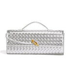 Clutch Bag Hand-Braided Vegan Leather Lightweight