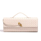 Clutch Bag Hand-Braided Vegan Leather Lightweight