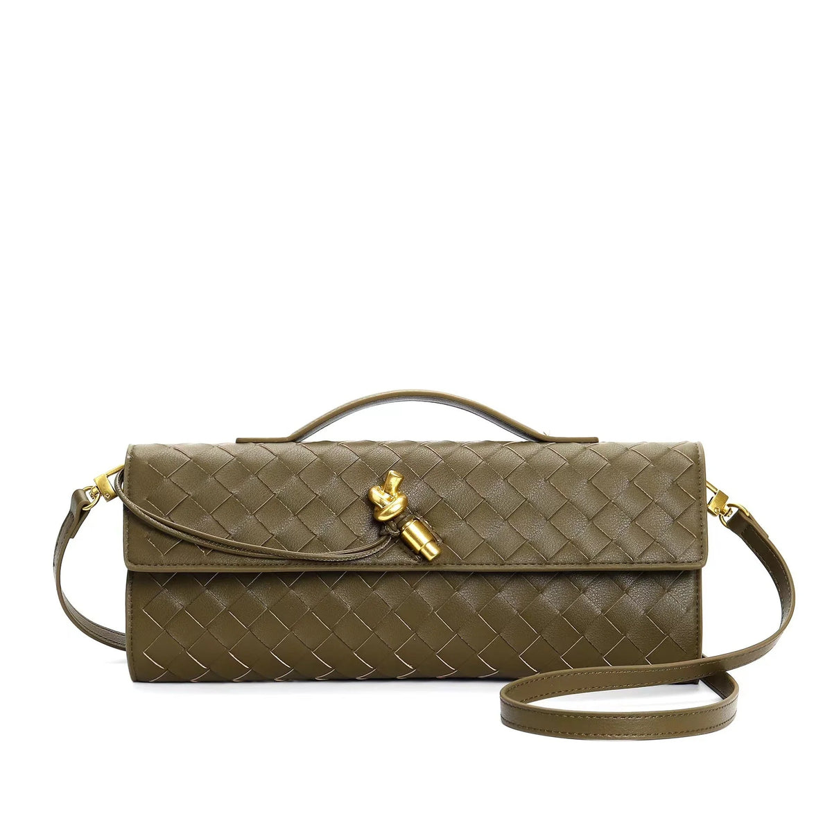 Clutch Handwoven Genuine Leather Adjustable Strap
