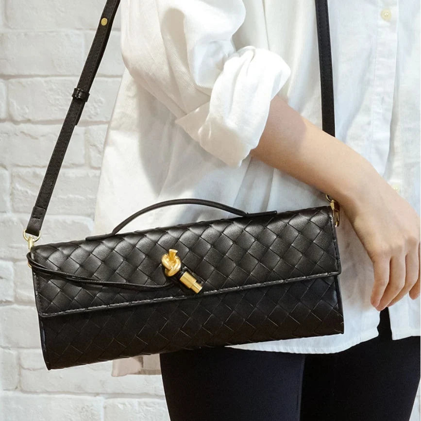 Clutch Handwoven Genuine Leather Adjustable Strap