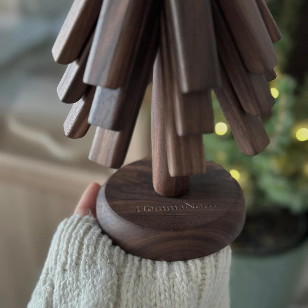 Coaster Holder Tree-Shaped Solid Wood Heat-Resistant