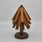 Coaster Holder Tree-Shaped Solid Wood Heat-Resistant