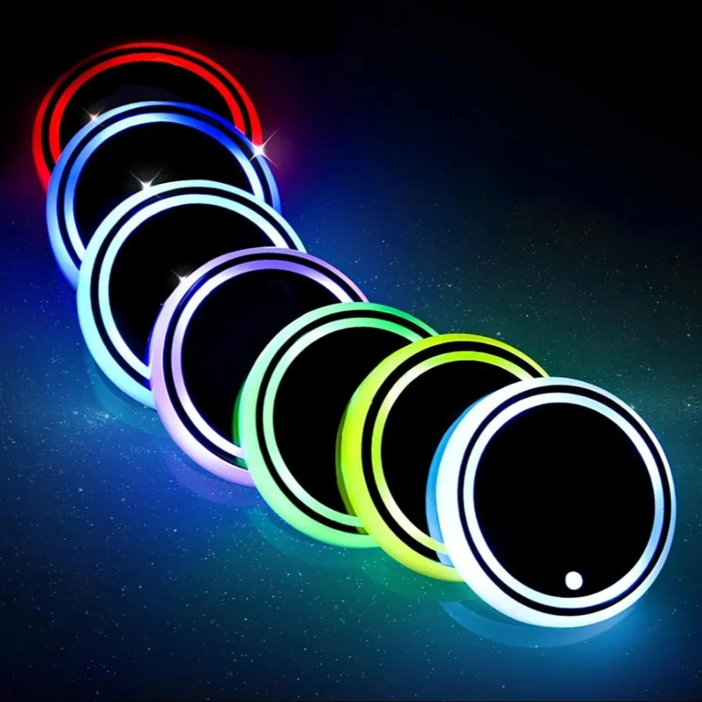 Coaster Light Sensor-Activated Color-Changing Rechargeable 15-Day Set of 2