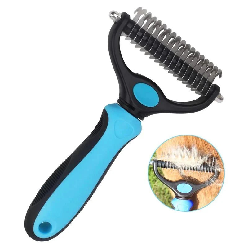 Coat Brush Detangling & Deshedding Stainless Steel Teeth