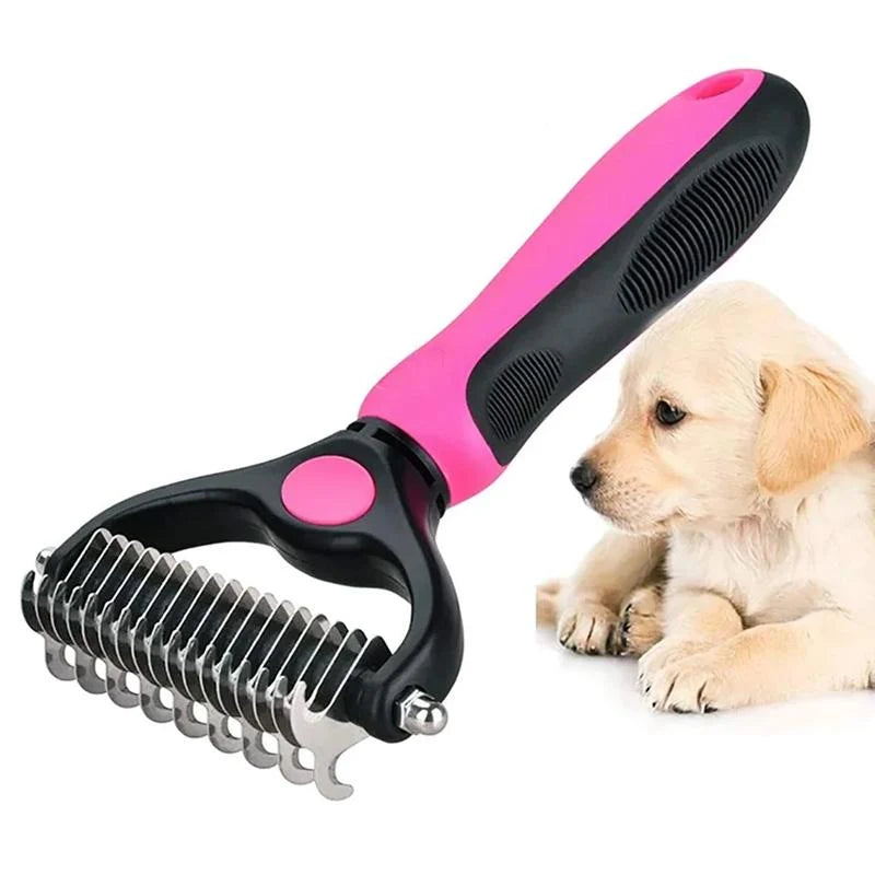 Coat Brush Detangling & Deshedding Stainless Steel Teeth