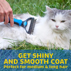 Coat Brush Detangling & Deshedding Stainless Steel Teeth