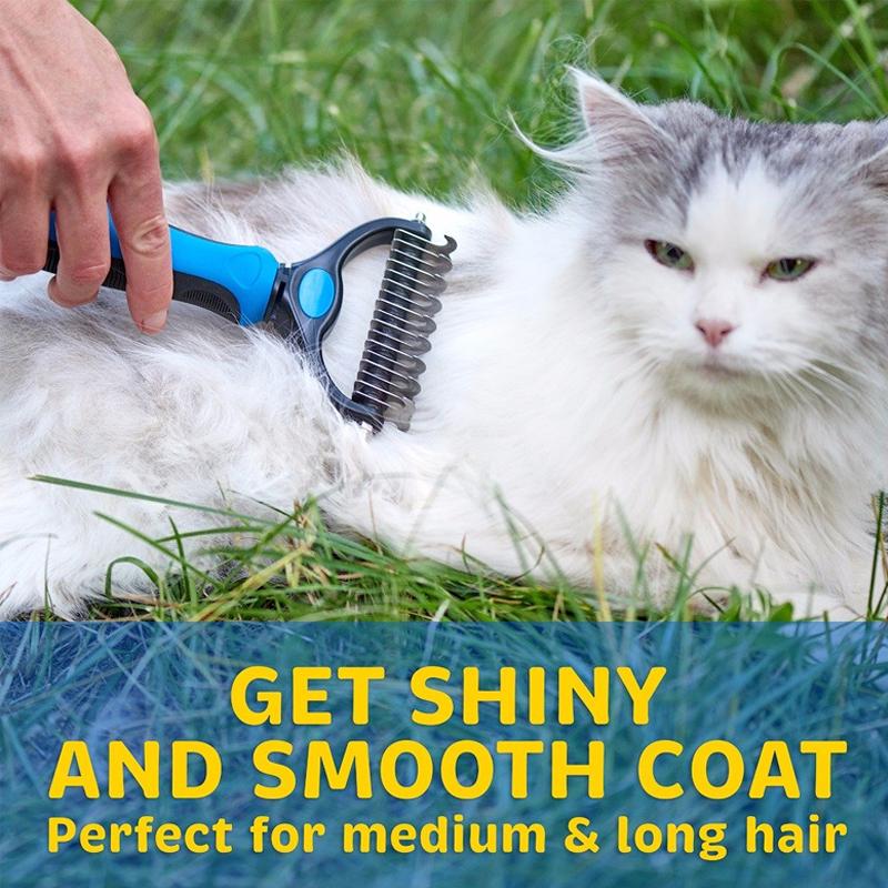 Coat Brush Detangling & Deshedding Stainless Steel Teeth