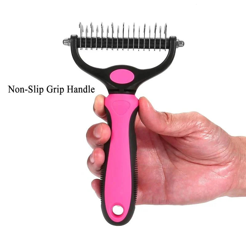 Coat Brush Detangling & Deshedding Stainless Steel Teeth