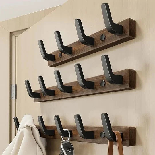 Coat Hook Rack 3 Hooks Wall-Mounted Space-Saving