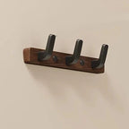 Coat Hook Wall-Mounted Wood Base & Metal Hooks