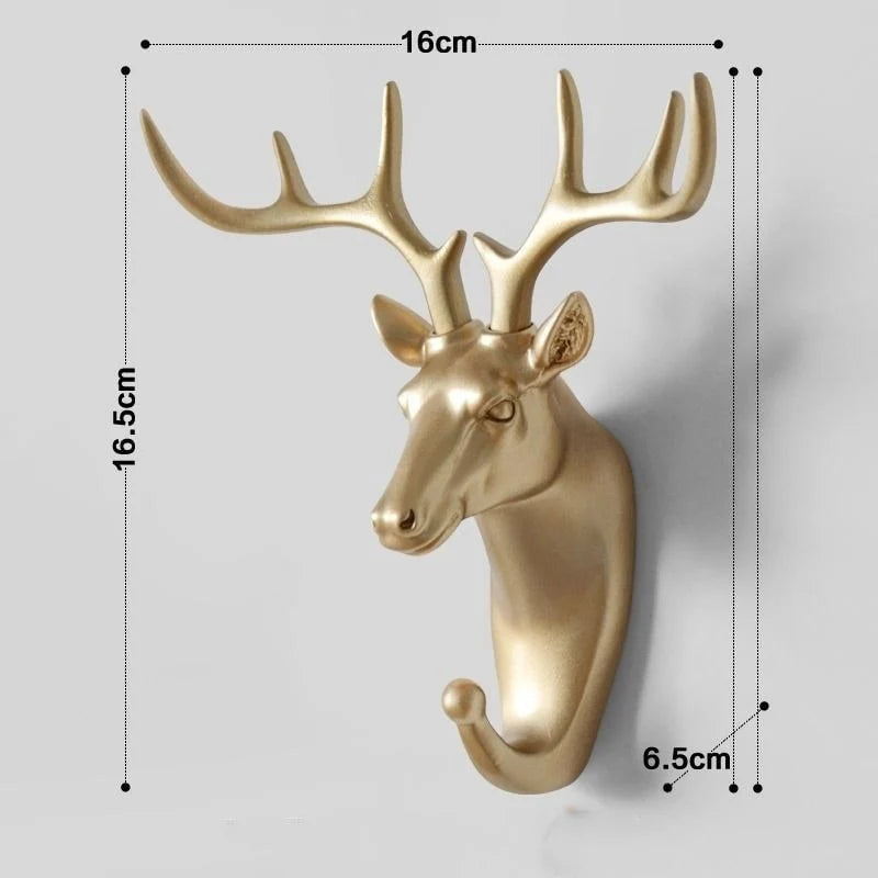 Coat & Key Hook Resin Animal Head Adhesive Backing