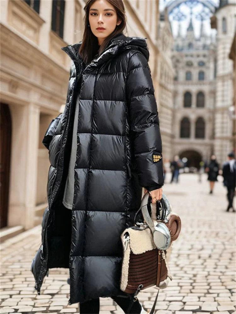 Coat Long Quilted Insulated Cotton-Polyester