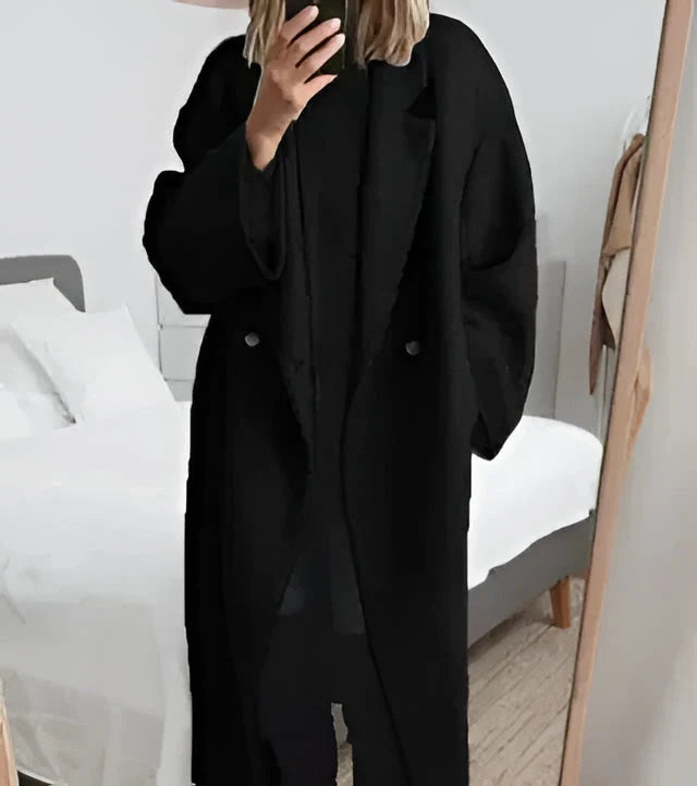 Coat Oversized Lapel Collar Wrinkle Resistant