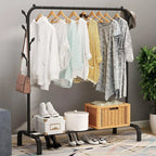 Coat Rack Freestanding Steel Frame & Multiple Hooks