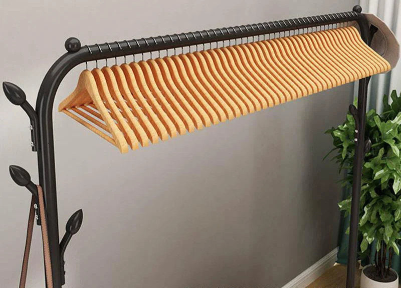 Coat Rack Freestanding Steel Frame & Multiple Hooks
