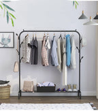 Coat Rack Freestanding Steel Frame & Multiple Hooks