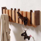 Coat Rack Piano-Inspired Foldable Hooks Walnut & Beech