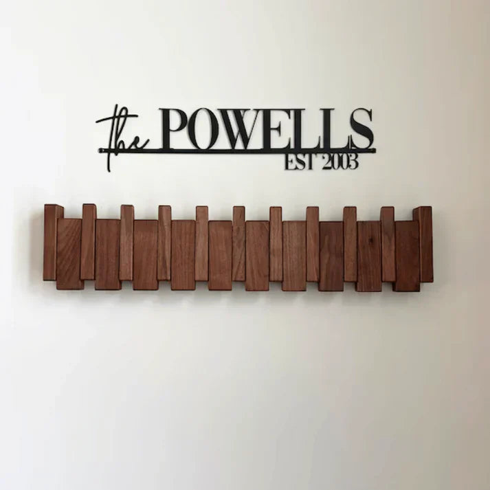 Coat Rack Piano-Inspired Walnut & Beech Wood Space-Saving