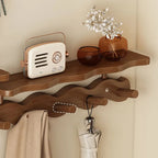 Coat Rack Wall-Mounted Bamboo Shelf & Hooks