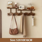 Coat Rack Wall-Mounted Bamboo Shelf & Hooks