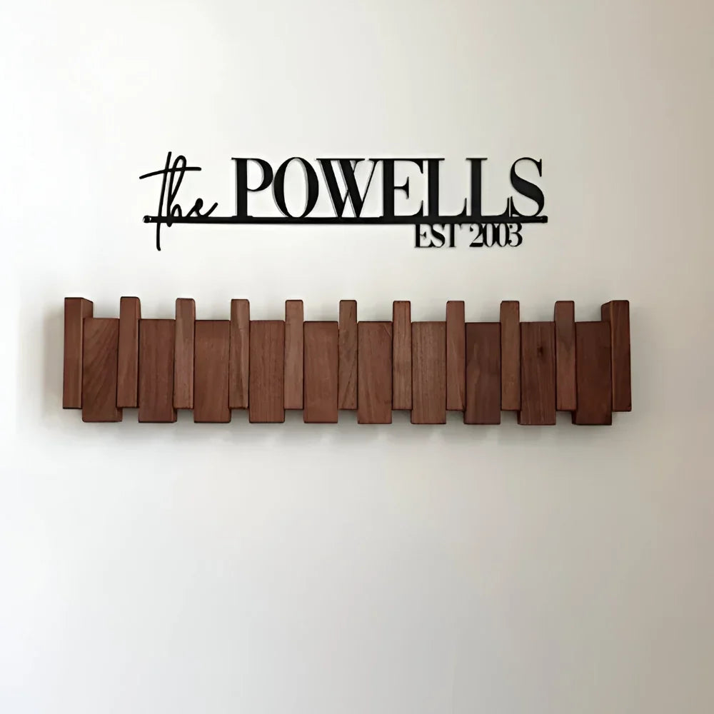 Coat Rack Wall-Mounted Folding Hooks Solid Wood