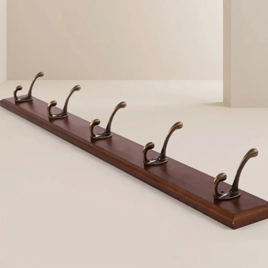 Coat Rack Wall-Mounted Solid Wood 4 Or 5 Hooks