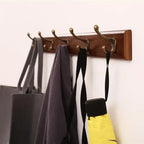 Coat Rack Wall-Mounted Solid Wood 4 Or 5 Hooks