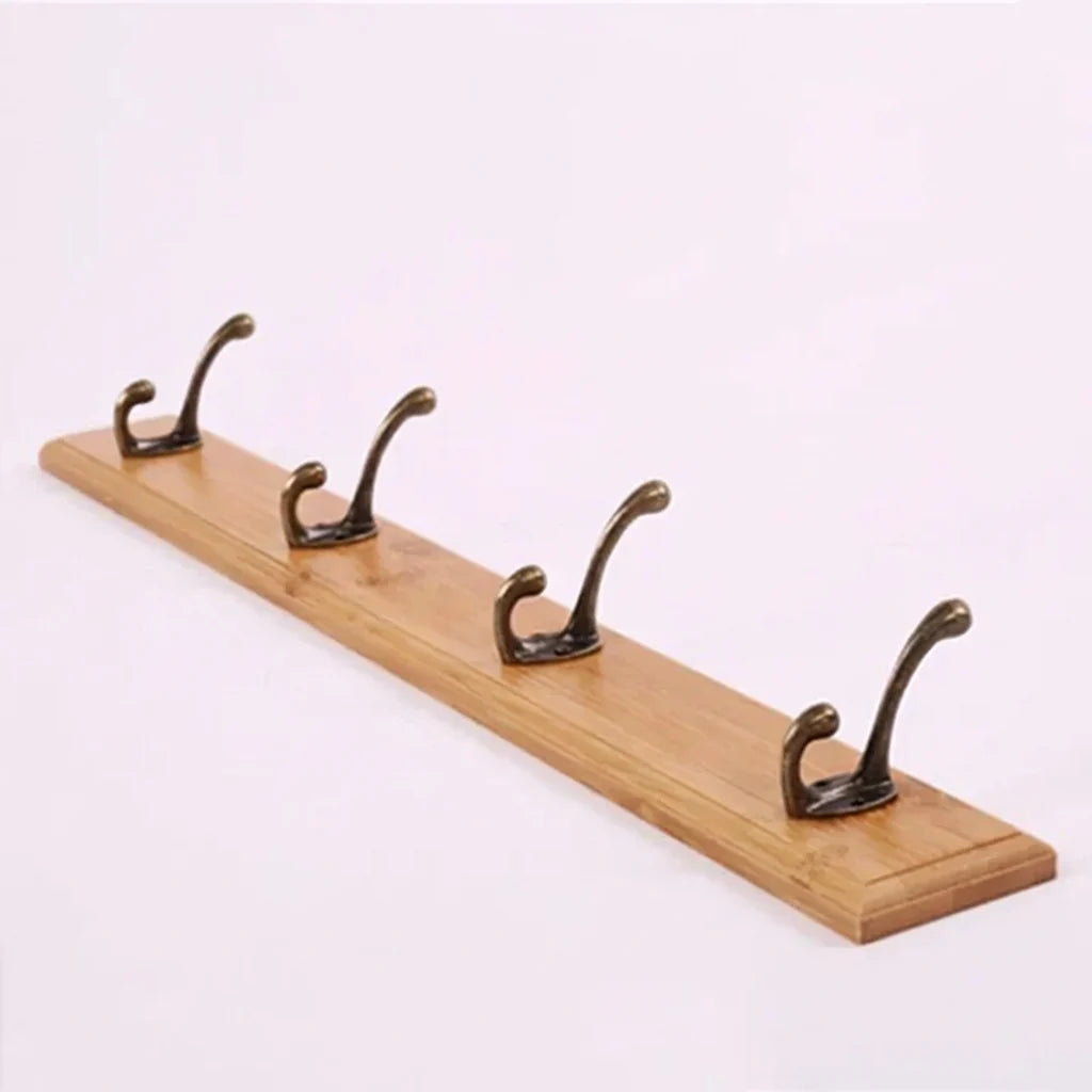 Coat Rack Wall-Mounted Solid Wood 4 Or 5 Hooks
