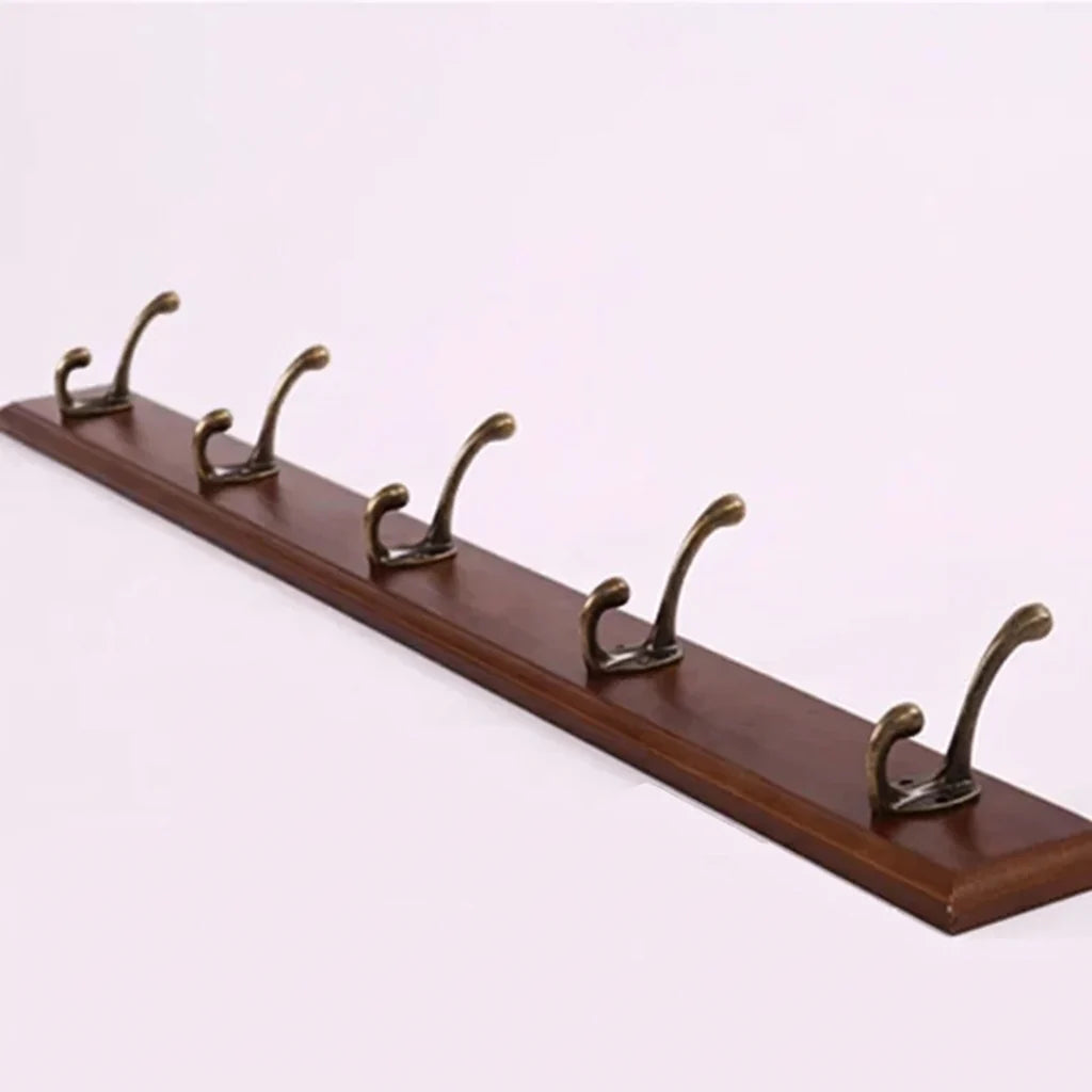 Coat Rack Wall-Mounted Solid Wood 4 Or 5 Hooks
