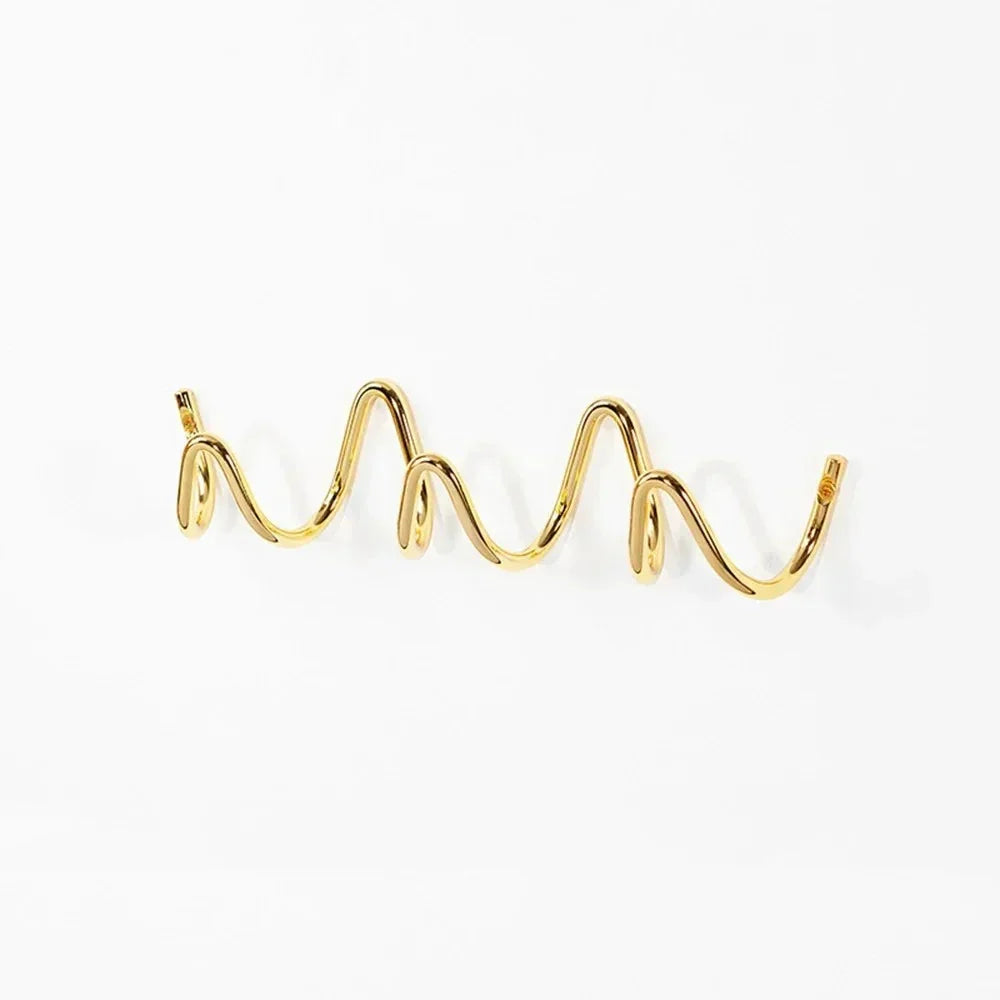 Coat Rack Wavy Wrought Iron 3 Or 5 Hooks