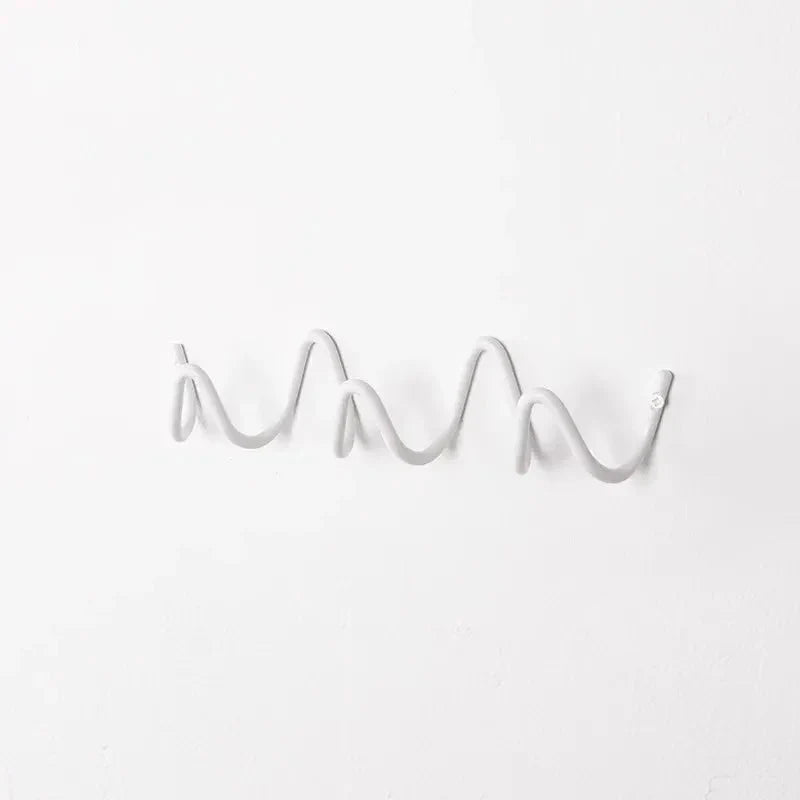 Coat Rack Wavy Wrought Iron 3 Or 5 Hooks