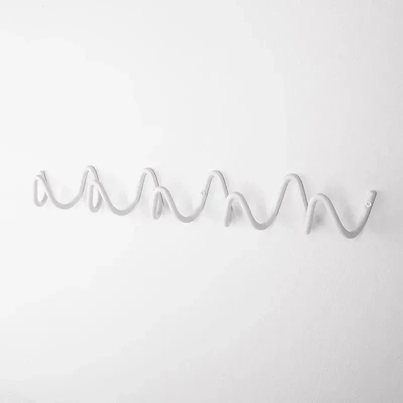 Coat Rack Wavy Wrought Iron 3 Or 5 Hooks
